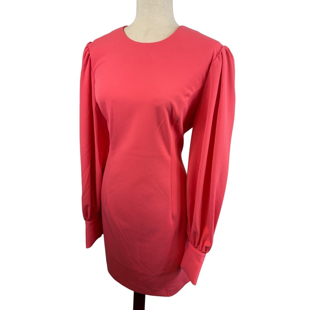 New Trina Turk‎ Dress Incomparable Balloon Long Sleeve Coral Pink Size 14 $248